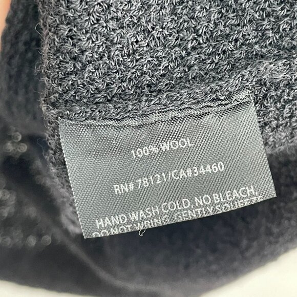 Eileen Fisher Womens XS Black 100% Wool V Neck Knit Top Long Sleeve Textured - Picture 4 of 11